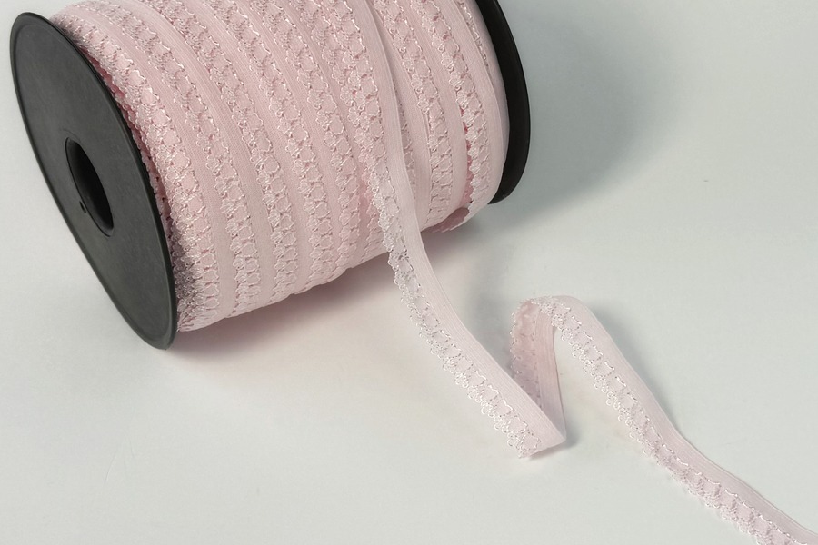 Тасьма еластична 15 мм Mertbutton декоративна рожевий світлий