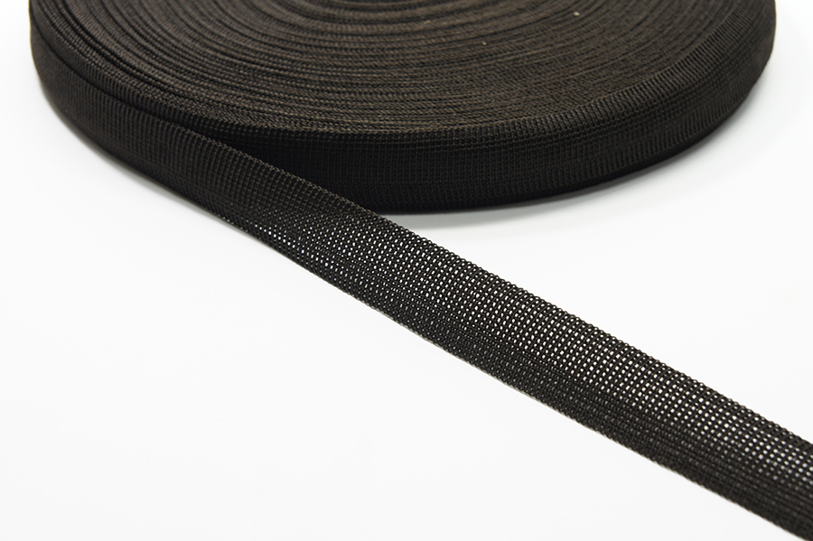 Тасьма 18 мм Лента в'язана коричневий темний