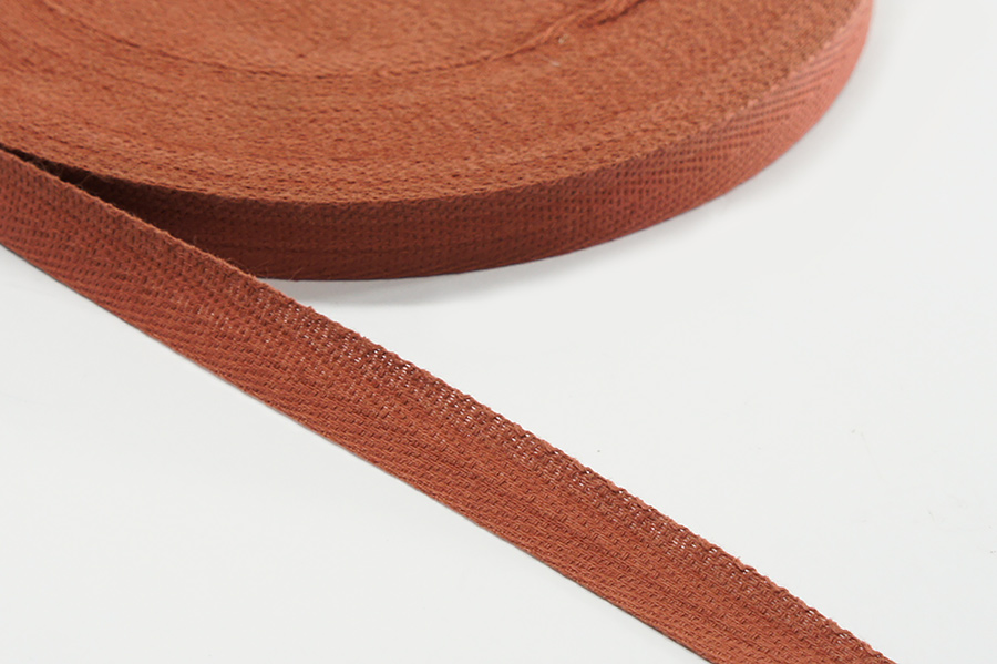 Стрічка кіперна 13 мм Лента теракотовий рудий