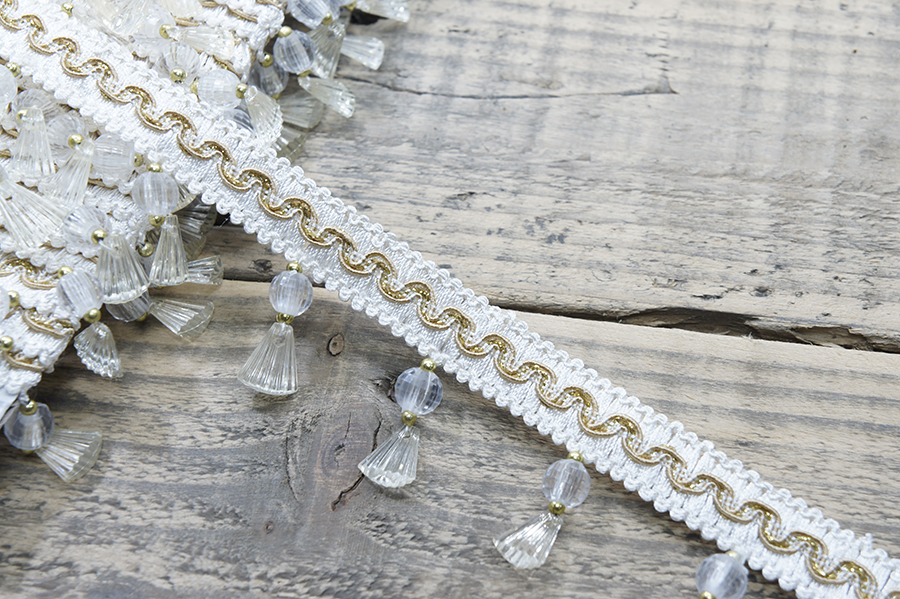 Бахрома 55 мм (стеклярус) MH молочний