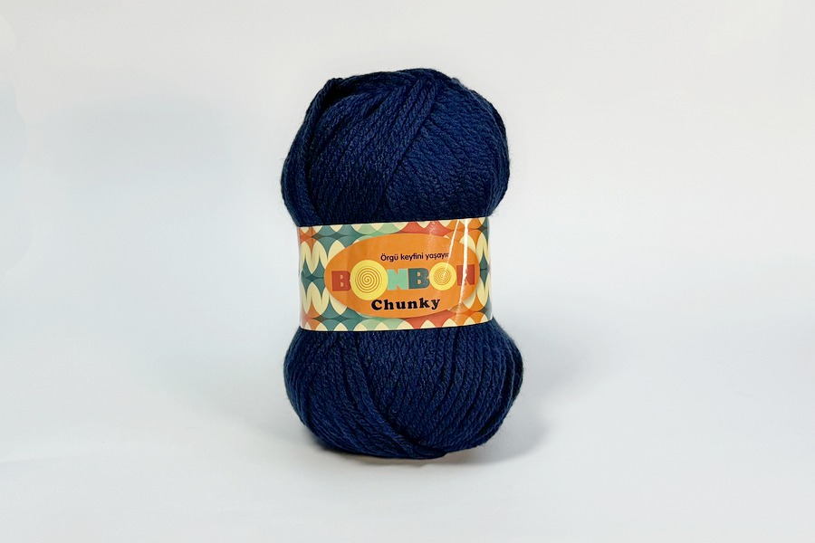 Пряжа NAKO Bonbon chunky акрил 100% синій темний 135м(100гр)