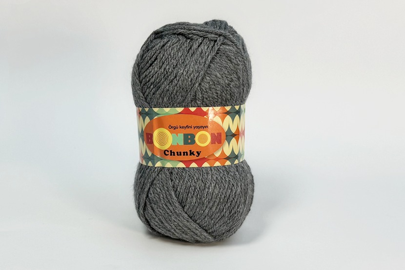 Пряжа NAKO Bonbon chunky акрил 100% сірий 135м(100гр) 98242