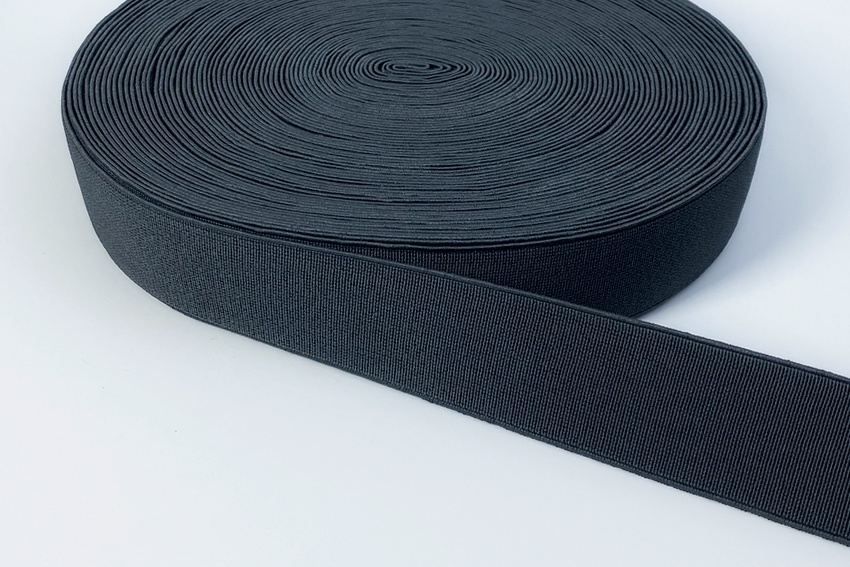 Тасьма еластична 40 мм ткана сірий темний