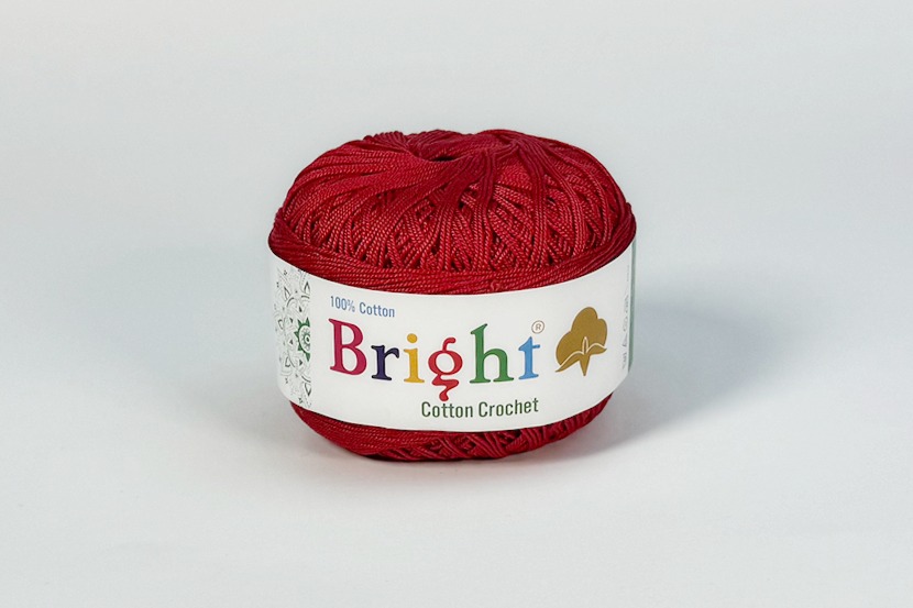 Ірис нитки Bright бавовна 100% червоний 230м(50гр) S508
