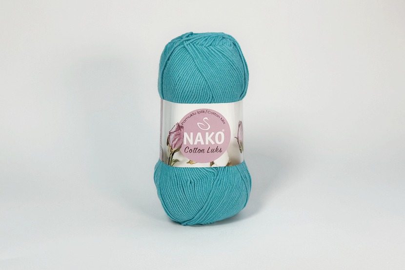 Пряжа NAKO Cotton Lux бавовна 60%, акрил 40% бірюзовий світлий 330м(100гр) 561520-97577