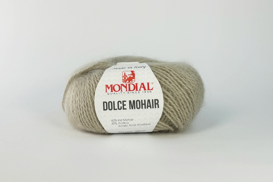 Пряжа Mondial Dolche Mohair кід мохер 60%, акрил 40% бежевий полиновий 150м(50гр)