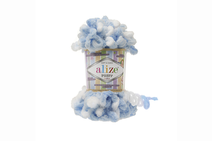 Пряжа Puffy поліестер 100% різнокольоровий 9м(100гр) 267-777м/5865