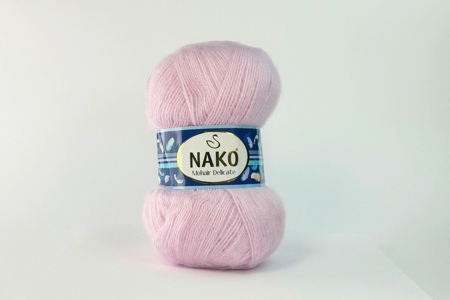Пряжа NAKO Mohair Delikate вовна 10%, мохер 5%, акрил 85% рожевий світлий 500м(100гр) 06116
