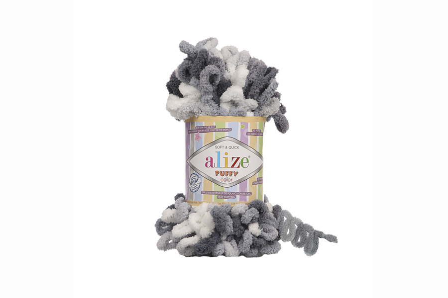 Пряжа Puffy поліестер 100% різнокольоровий 9м(100гр) 267-777м/5925