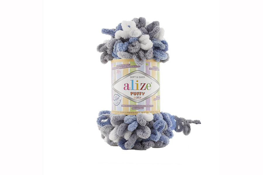 Пряжа Puffy поліестер 100% різнокольоровий 9м(100гр) 267-777м/6075