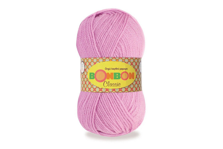 Пряжа NAKO Bonbon Classic акрил 100% рожевий бузковий 200м(100гр) 98234