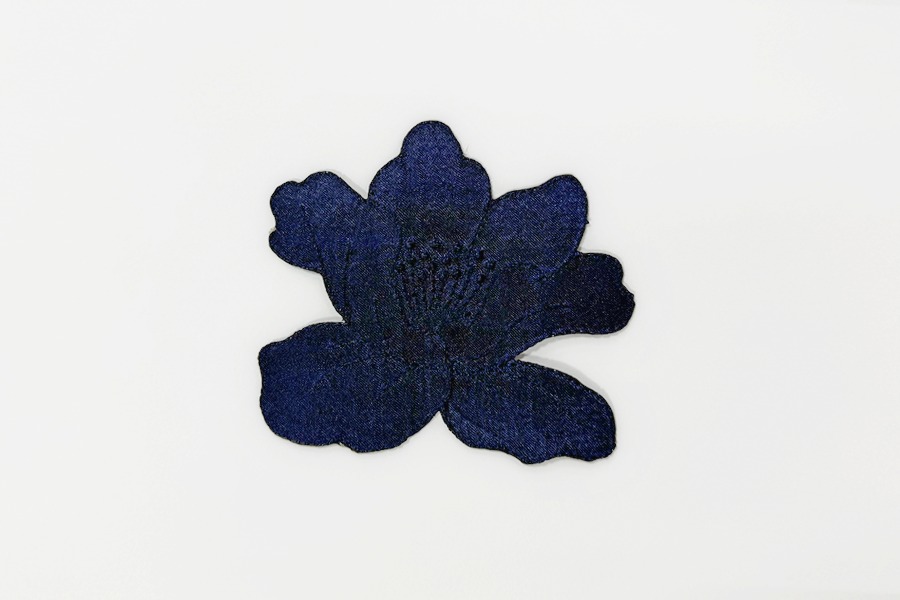 Термоаплікація 100х112 мм на силіконі синій темний