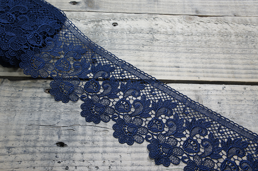 Мереживо гіпюр 110 мм SinemBro синій темний