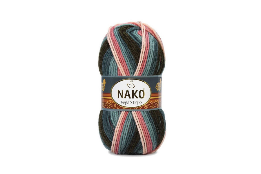 Пряжа NAKO Vega stripe акрил 100% різнокольоровий 195м(100гр) 205028-82418