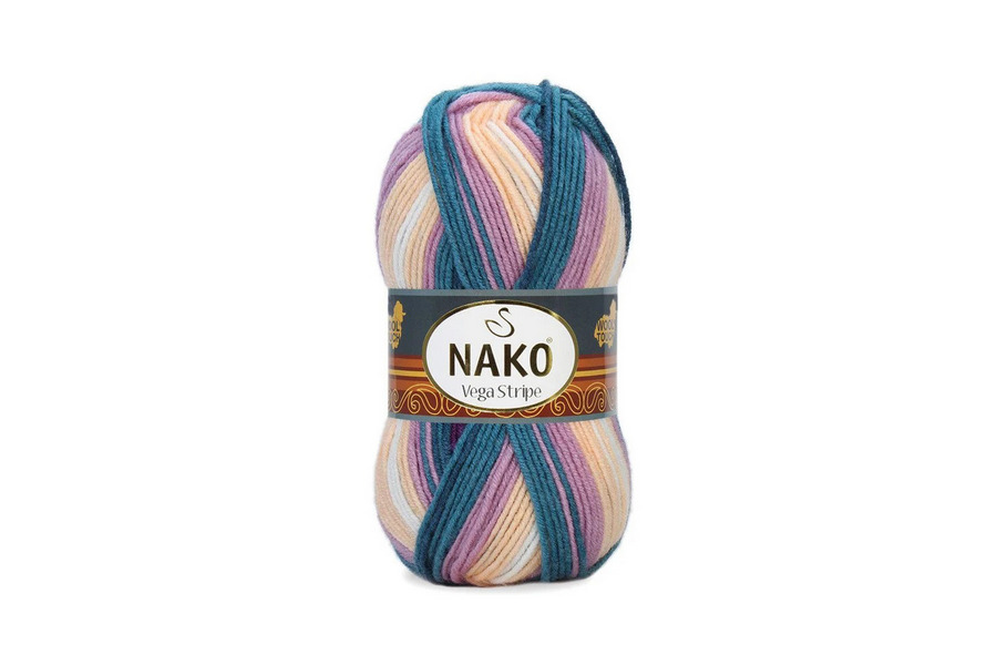 Пряжа NAKO Vega stripe акрил 100% різнокольоровий 195м(100гр) 205026-82416