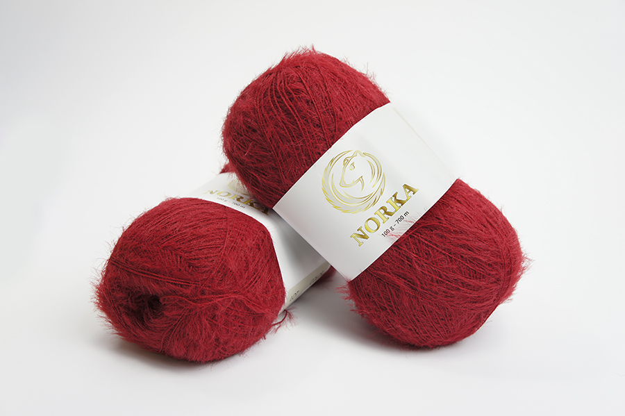 Пряжа Norka поліамід 100% червоний темний 700м(100гр)