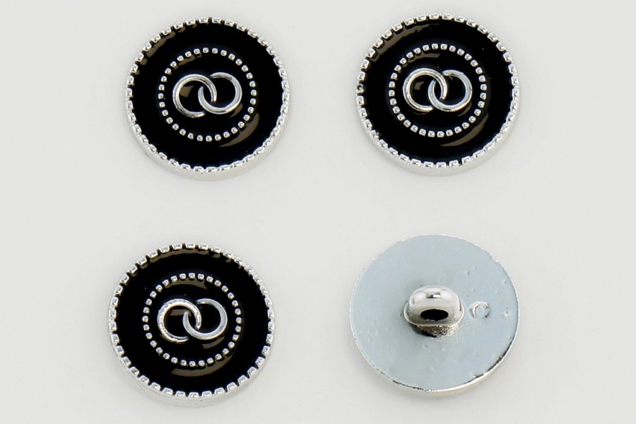 Гудзик на ніжці 21 мм Mertbutton металізований чорний ATS-138 ATS138-34-000/nik