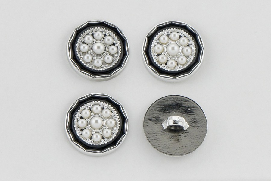 Гудзик на ніжці 25 мм Mertbutton металізований чорний КМ-02