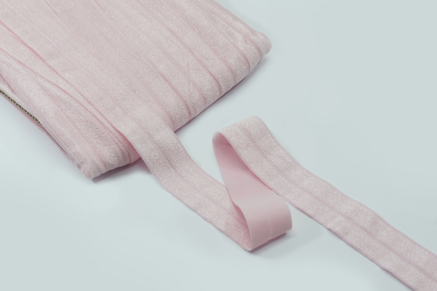 Бейка 20 мм блискуча, еластична рожевий