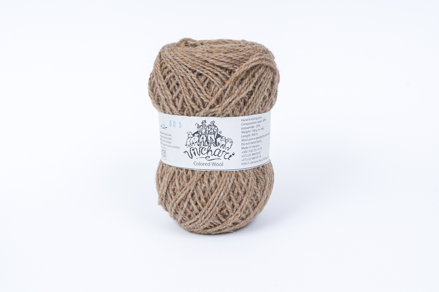 Пряжа Для шкарпеток вовна 80%, поліамід 20% бежевий золотистий 300м(100гр)