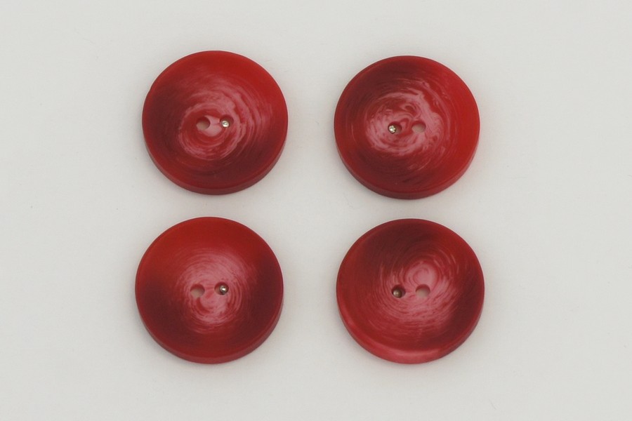 Гудзик 25 мм Mertbutton 2 отвори класичний червоний темний FNL-251/253