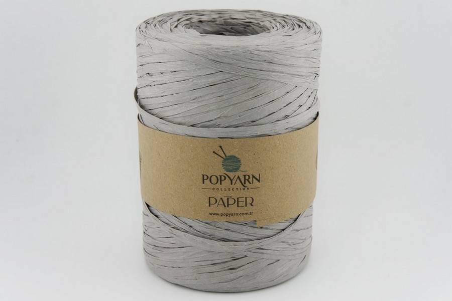 Рафія POPYARN папір перероблений 100% сірий світлий 360м(250гр)