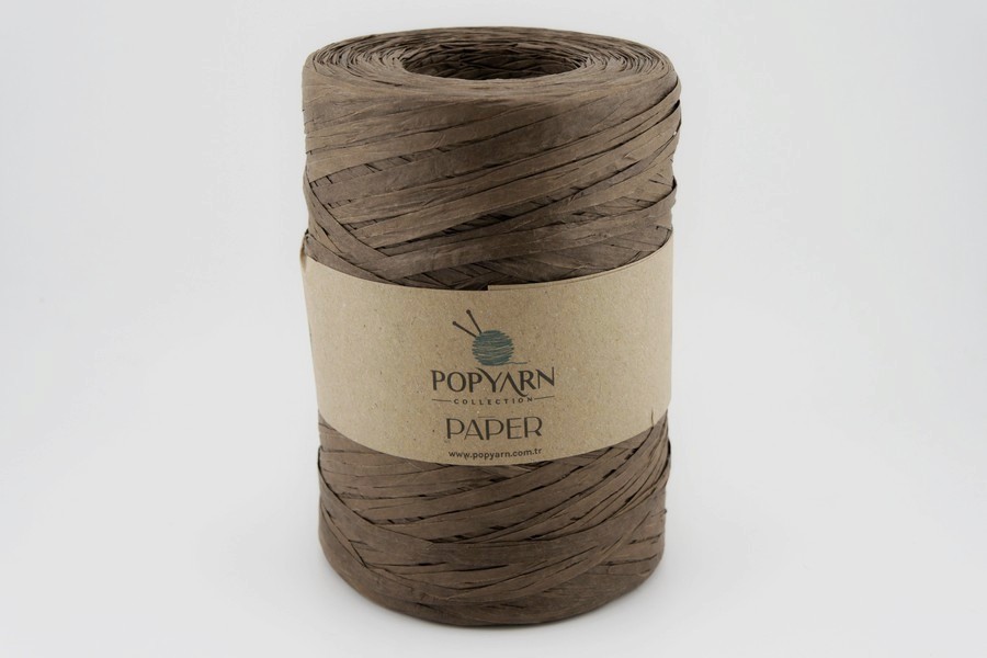 Рафія POPYARN папір перероблений 100% коричневий 360м(250гр)