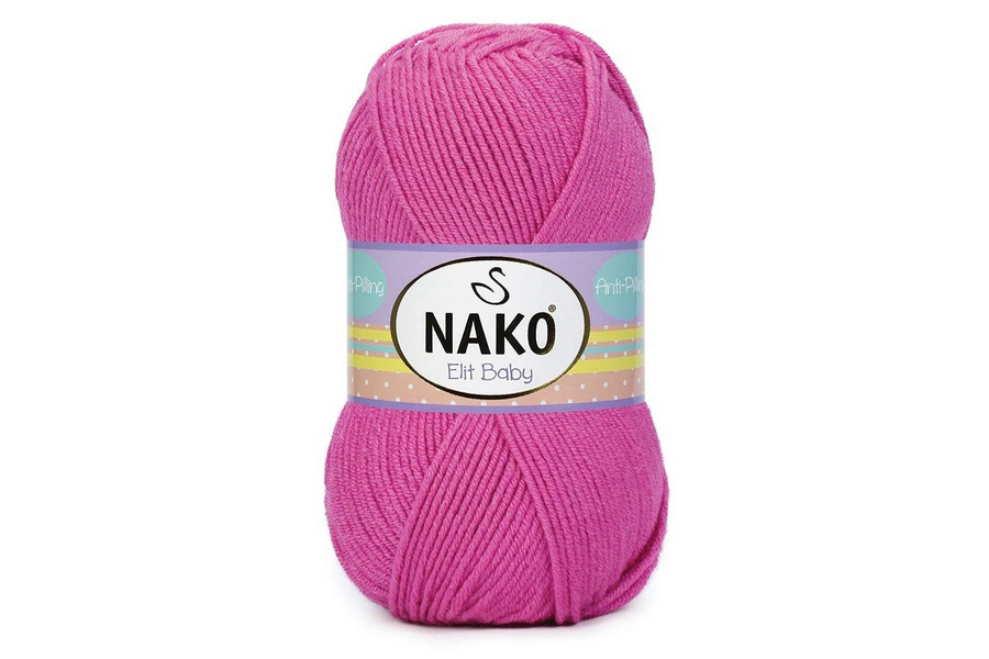 Пряжа NAKO Elit Baby акрил 100% рожевий темний 250м(100гр) 5278