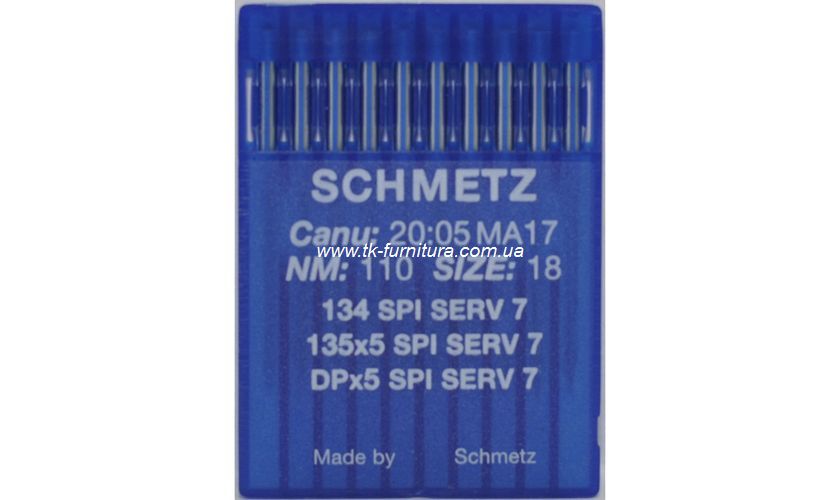 Голки універсальні №110 -SPI SCHMETZ з товстою колбою, кругле гостре вістря DPx5