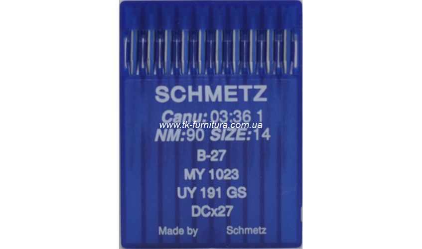 Голки для оверлока № 90 SCHMETZ кругле стандартне вістря №90 DCx27