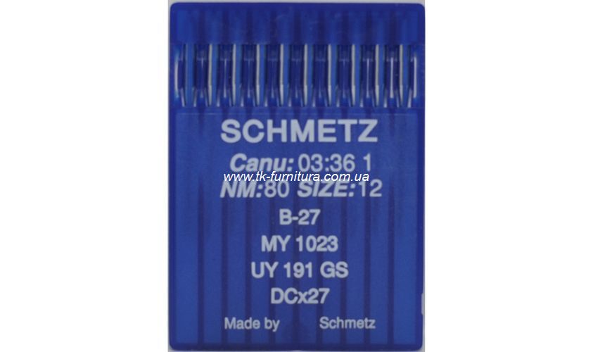 Голки для оверлока № 80 SCHMETZ кругле стандартне вістря №80 DCx27