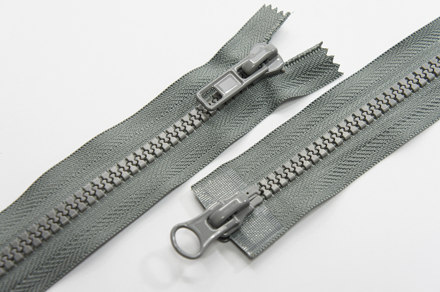 Блискавка Тип 8, 2 замка сірий 80 см