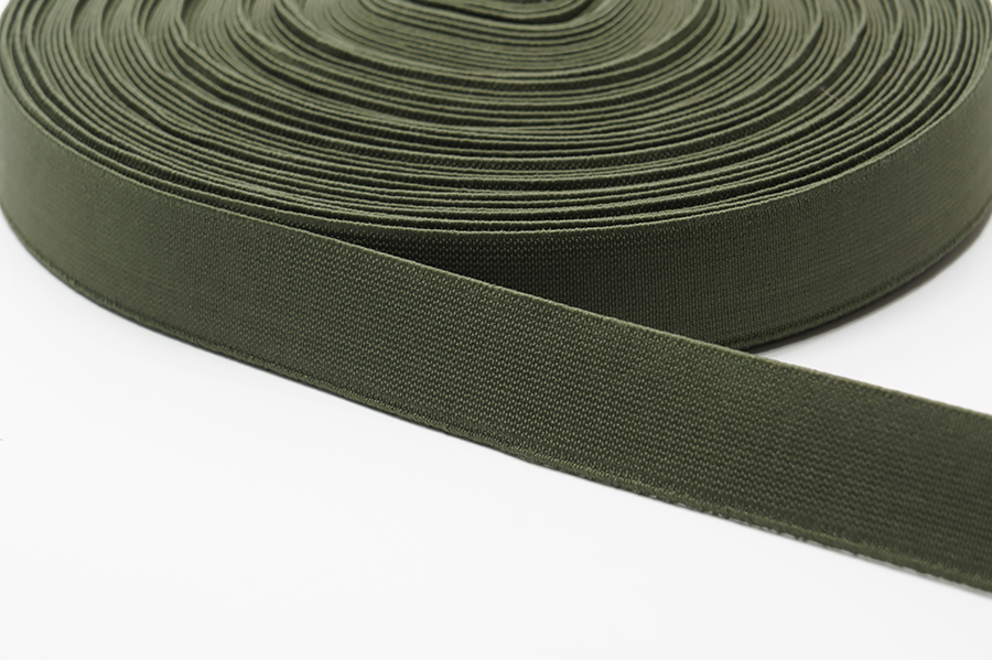 Тасьма еластична 25 мм ткана хакі