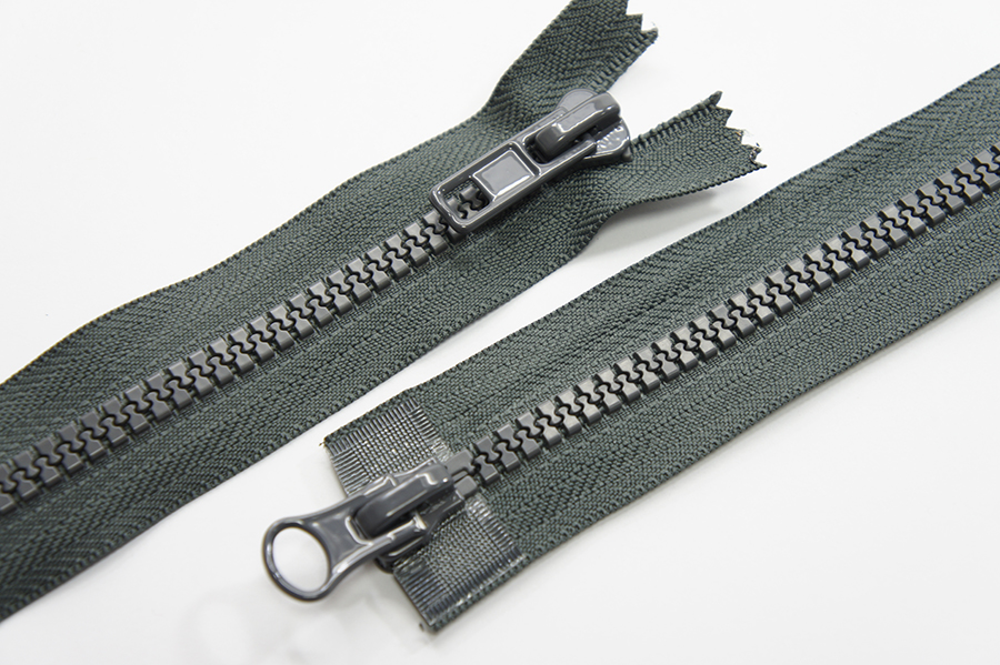 Блискавка Тип 8, 2 замка сірий темний 80 см