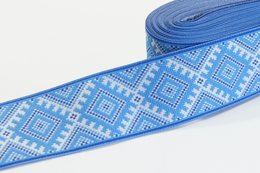 Тасьма 30 мм гобелен блакитний яскравий
