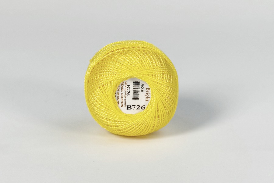 Ірис нитки Bright бавовна 100% жовтий 80м(10гр) В726