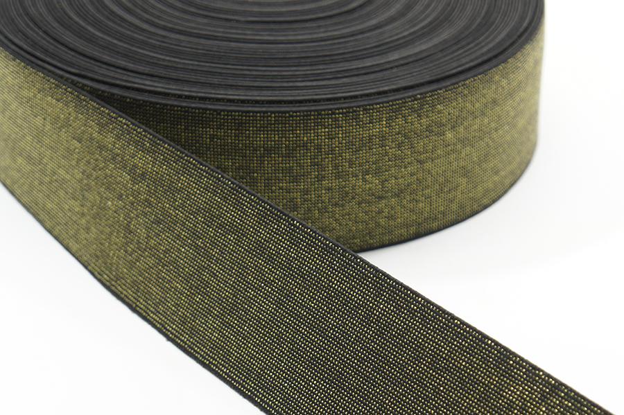  Тасьма еластична  60 мм з люрексом  |1: чорн. |