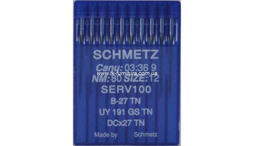 Голки для оверлока № 80 -TN (окис титана) SCHMETZ кругле стандартне вістря №80 DCx27
