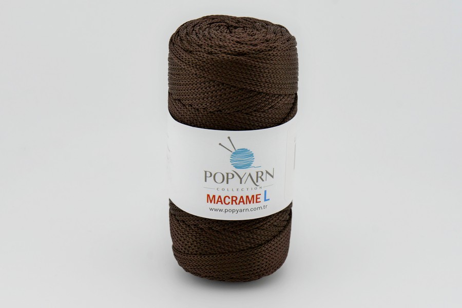 Пряжа POPYARN Macrame L шнур поліпропілен 100% шоколадний 90м(100гр) 420