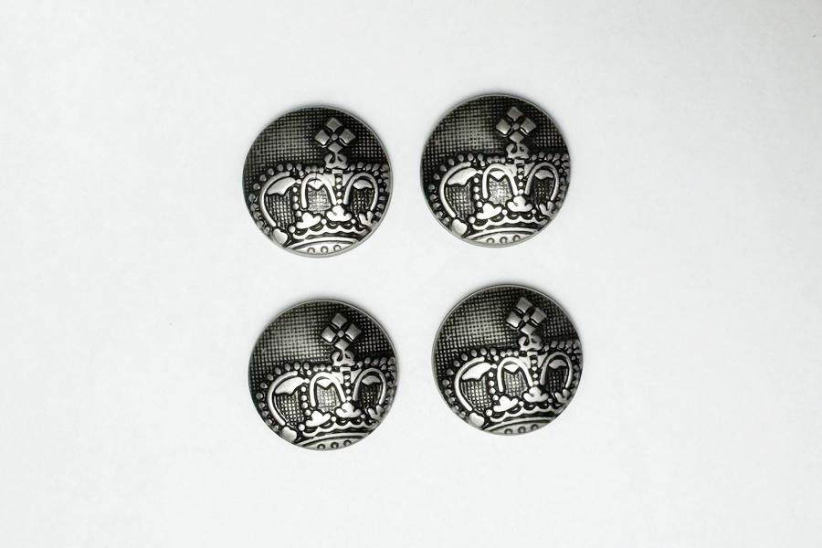 Гудзик на ніжці 25 мм Mertbutton металізований нікель 241е