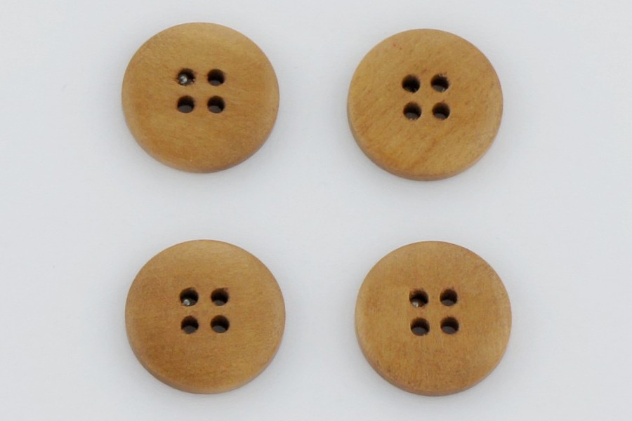 Гудзик 20 мм Mertbutton 4 отвори під дерево бежевий золотистий