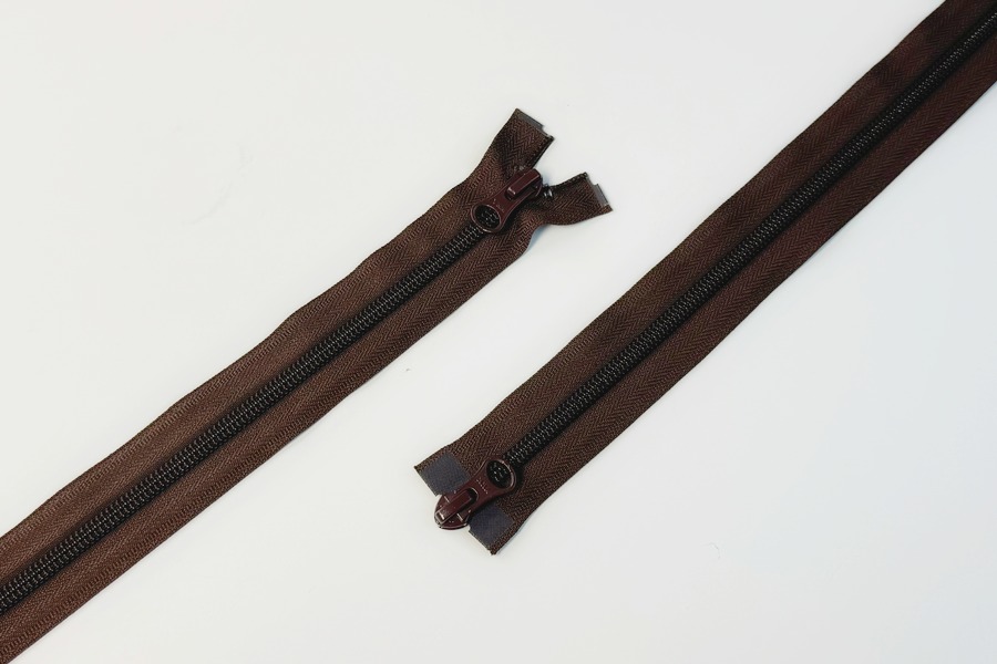 Блискавка YKK Тип 5, 2 замка шоколадний 75 см