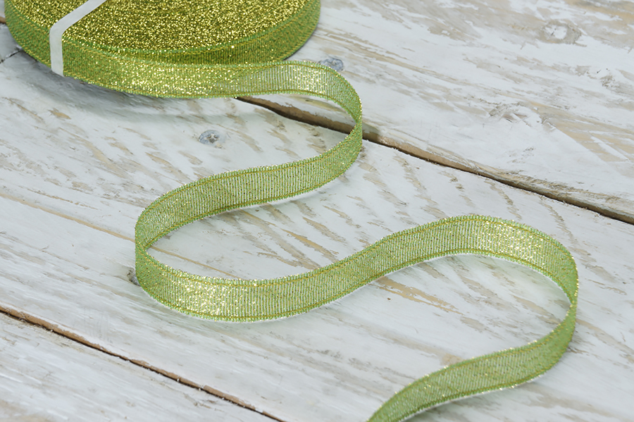 Стрічка люрекс 12 мм MH зелений 6106-3011-12-3362/gold