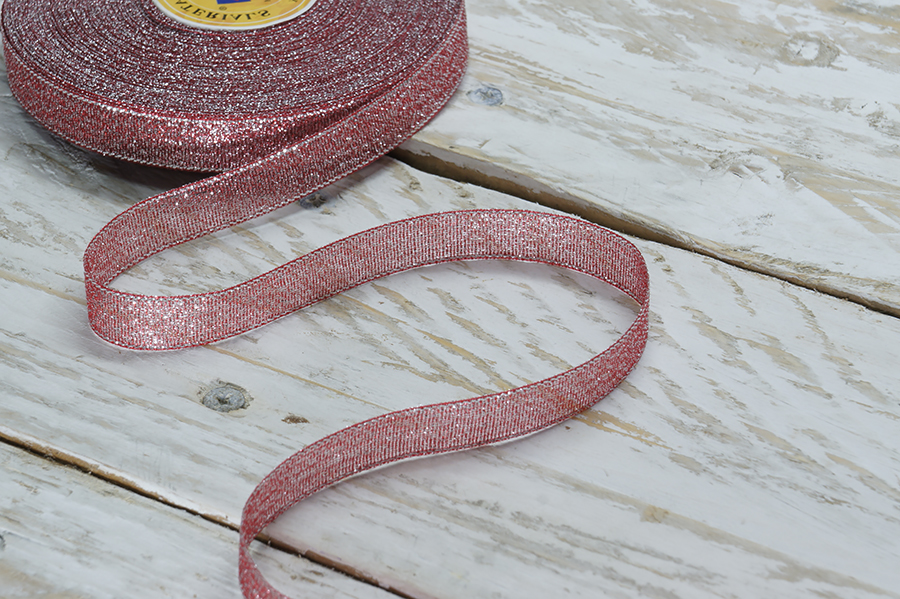 Стрічка люрекс 12 мм MH червоний 6106-3011-12-3342/silver
