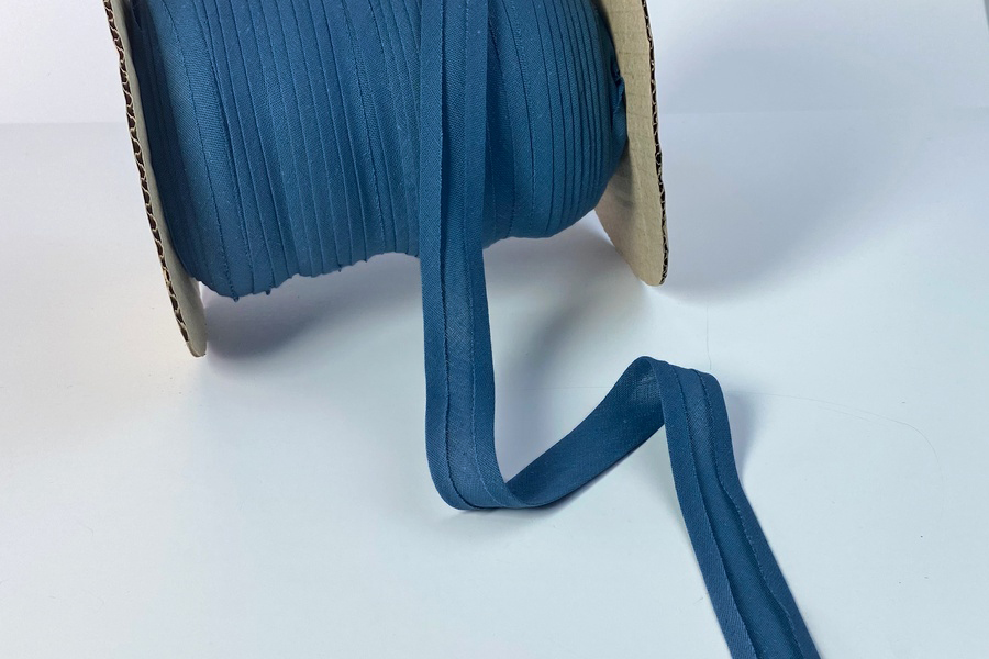 Бейка 20 мм матова, підвернута сіро-синій