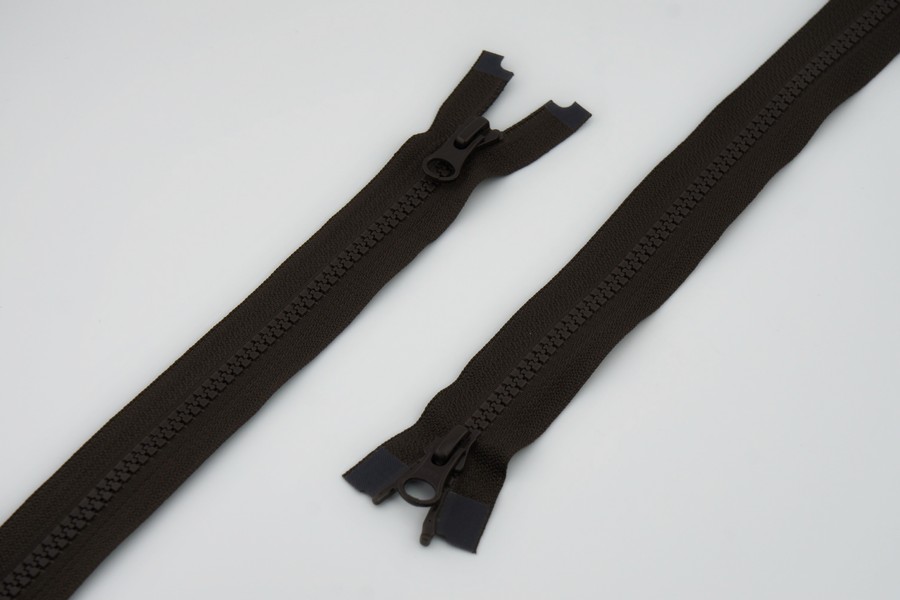 Блискавка YKK Тип 5, 2 замка коричневий темний 75 см VSMR-75-868-DA8/DA8