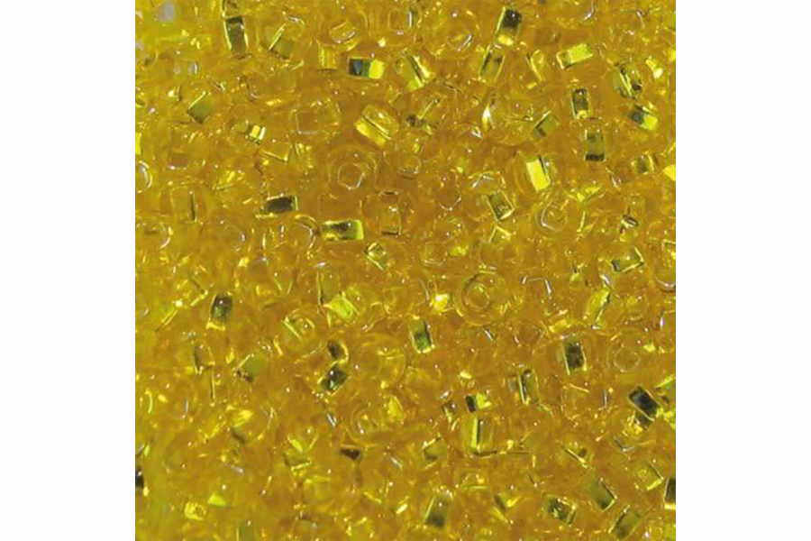 Бісер Preciosa 87010 №10 прозорий срібляста серединка жовтий лимонний яскравий 2,3 мм