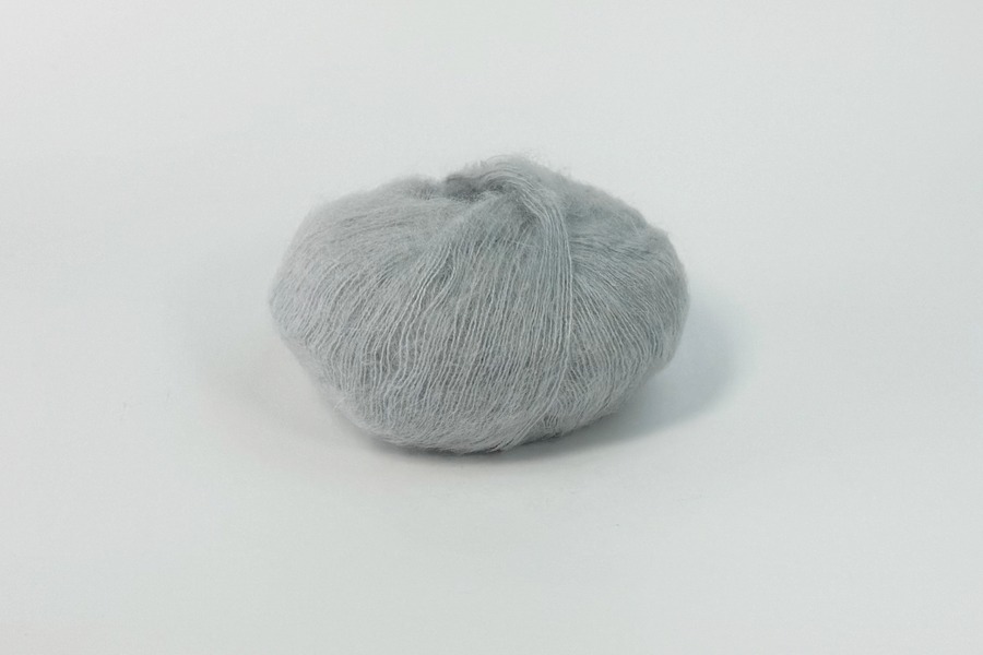 Пряжа Mohair кід мохер 75%, поліамід 25% сірий блакитний 200м(25гр)