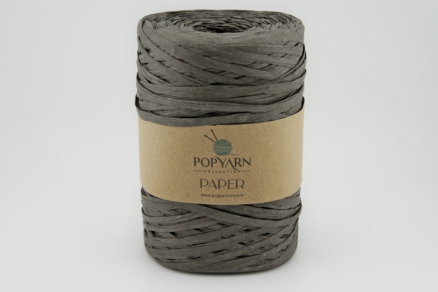 Рафія POPYARN папір перероблений 100% сірий темний 360м(250гр)