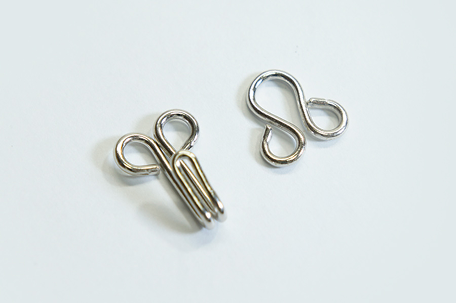 Гачок для одягу 10 мм пришивний, 2 компоненти нікель